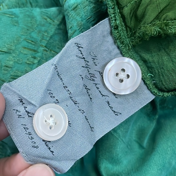 🍃Stunning Raquel Allegra green jacquard high waist pleated pants - Picture 10 of 15